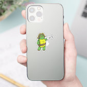 Sticker Tortue en pirate avec patchs main et oeil (Téléphone)
