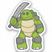 Sticker Tortue guerrière avec épée (Recto)