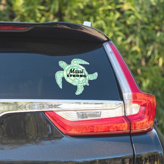 Sticker Tortue marine Maui Strong (Côté voiture)