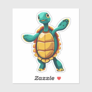 Sticker Tortue Personnage de Dessin Animé Mignonne
