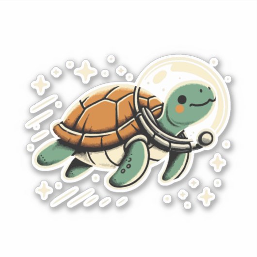 Sticker Tortue spatiale (Devant)