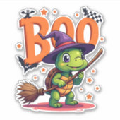 Sticker Tortue Tortue Boo Sorcière Trick Ou Traiter Hallow (Devant)