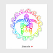 Sticker Tortue tribale colorée (Feuille)