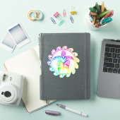 Sticker Tortue tribale colorée (Couverture iPad)