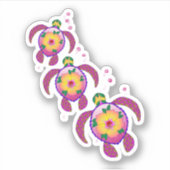 Sticker Tortues de Honu hawaïennes tropicales (Devant)