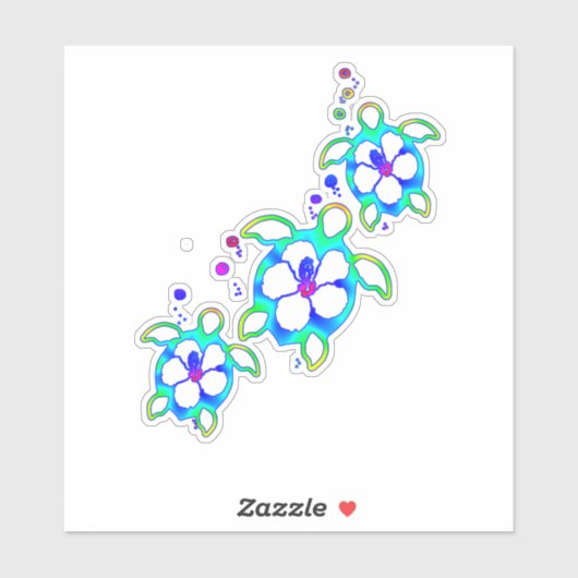 Sticker Tortues hawaïennes Honu (Feuille)