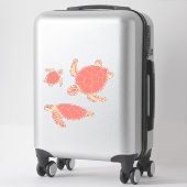 Sticker Tortues roses de corail (Sur valise)