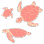 Sticker Tortues roses de corail (Devant)