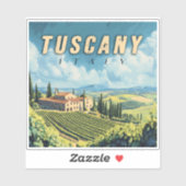 Sticker Toscane vintage Italie (Feuille)