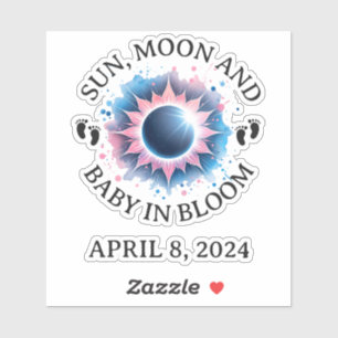 Sticker Total de l'éclipse solaire 2024 Faire-part de gros