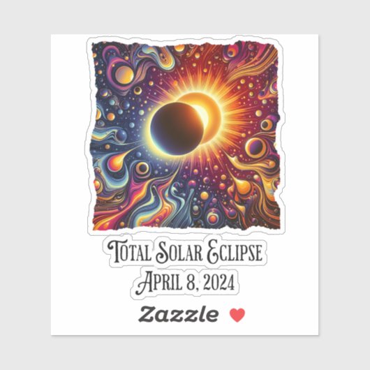 Sticker Total Eclipse 2024 Retro Super 60's 70's vibe (Feuille)
