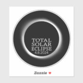 Sticker Total Solaire Eclipse - 2024 ou date personnalisée (Feuille)