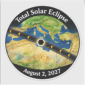 Sticker Total Solar Eclipse 2027 Map (Devant)