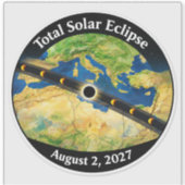Sticker Total Solar Eclipse 2027 Map (Devant)