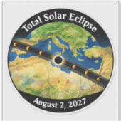 Sticker Total Solar Eclipse 2027 Map (Devant)