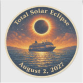 Sticker Total Solar Eclipse August 2 2027 cruise ship  (Devant)