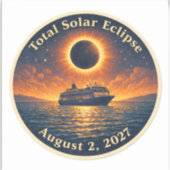 Sticker Total Solar Eclipse August 2 2027 cruise ship  (Recto)