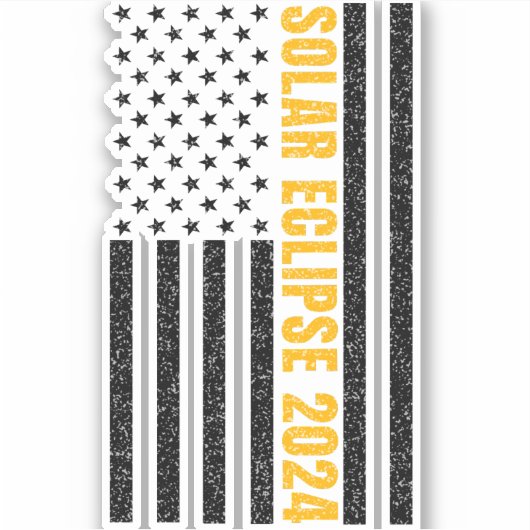Sticker Total Solar Eclipse USA 8 avril 2024 Drapeau améri (Devant)