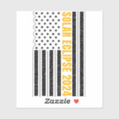 Sticker Total Solar Eclipse USA 8 avril 2024 Drapeau améri (Feuille)