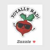 Sticker Totalement Rad Funny Veggie Radish Pun (Feuille)