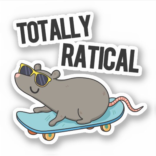 Sticker Totalement Ratial Fatigué Rat Pun (Devant)