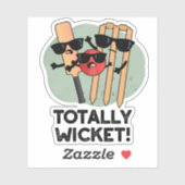 Sticker Totalement Wicket Funny Sports Cricket Pun (Feuille)