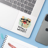 Sticker Totalement Wicket Funny Sports Cricket Pun (Ordinateur portable avec iPhone)