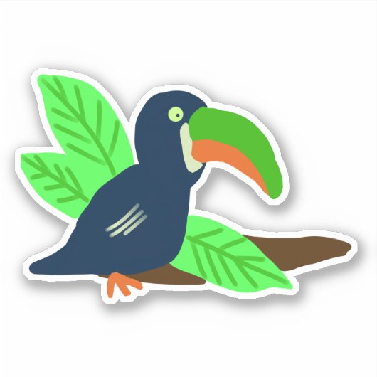Sticker Toucan tropical (Devant)