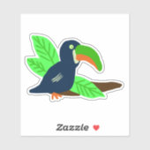Sticker Toucan tropical (Feuille)