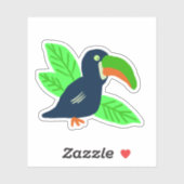 Sticker Toucan Tropical Et Feuille (Feuille)