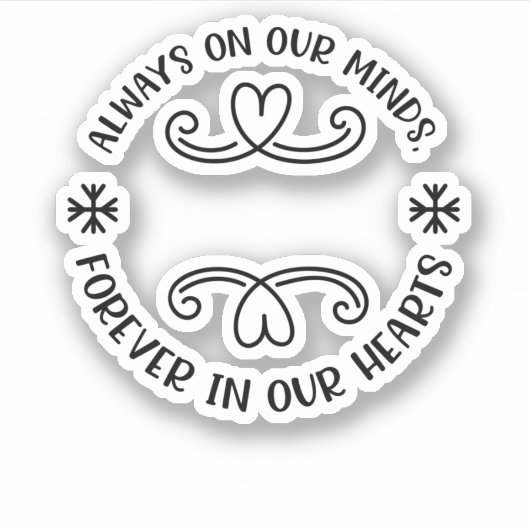 Sticker Toujours dans nos esprits, pour toujours dans nos  (Devant)