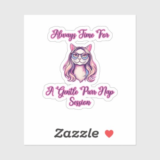 Sticker Toujours du temps pour une douce sieste de ronronn (Feuille)