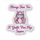 Sticker Toujours du temps pour une douce sieste de ronronn (Devant)