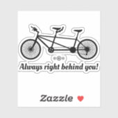 Sticker Toujours Juste Derrière Vous Romantique Tandem Vél (Feuille)