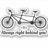Sticker Toujours Juste Derrière Vous Romantique Tandem Vél (Devant)