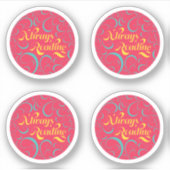 Sticker Toujours lire | Bleu rose vif Jaune & Fils (Devant)