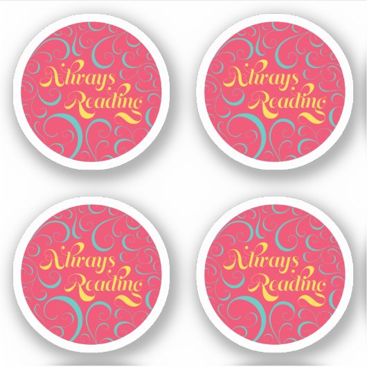 Sticker Toujours lire | Bleu rose vif Jaune & Fils (Devant)