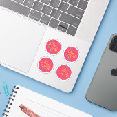 Sticker Toujours lire | Bleu rose vif Jaune & Fils (Ordinateur portable avec iPhone)