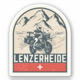 Sticker Tour de moto Lenzerheide pass alpes suisses