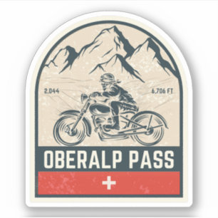 Sticker Tour de moto Oberalp Pass alpes suisses