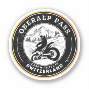 Sticker Tour de moto Oberalp Pass alpes suisses