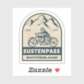 Sticker Tour de moto Susten Pass alpes suisses (Feuille)