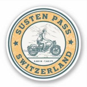 Sticker Tour de moto Susten Pass alpes suisses