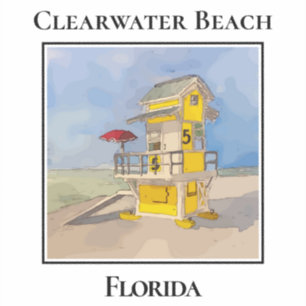 Sticker Tour de sauvetage mignonne, Clearwater Beach Flori