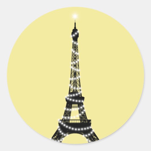 Sticker Tour Eiffel clair Twinkle - jaune (Devant)