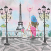 Sticker Tour Eiffel Femme À Paris (Devant)