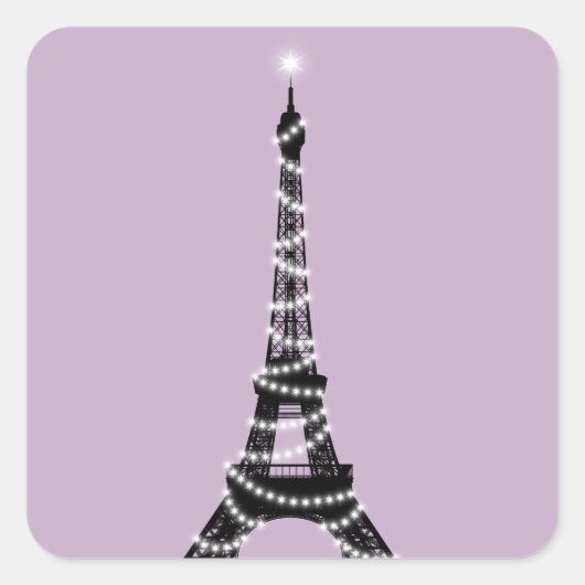 Sticker Tour Eiffel Lumière Twinkle - lilac (Devant)