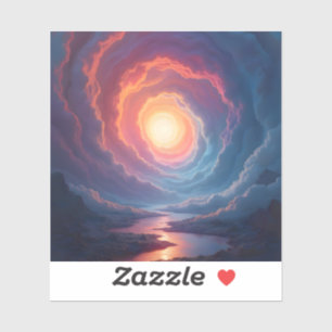 Sticker Tourbillon Néon – Spirale de Nuage Éthéré Carré Né