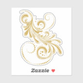 Sticker tourbillon or (Feuille)