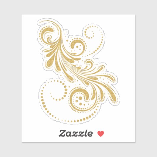 Sticker tourbillon or (Feuille)